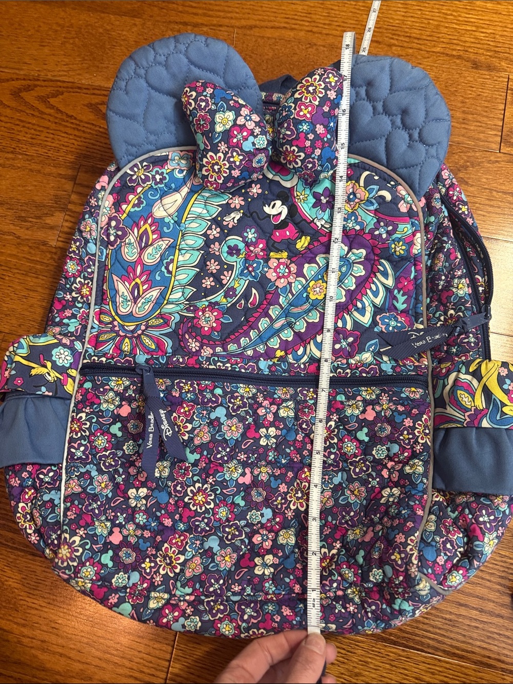 Vera Bradley Disney Floral Paisley Backpack Matching Ears Headband & Card Holder - Picture 6 of 15